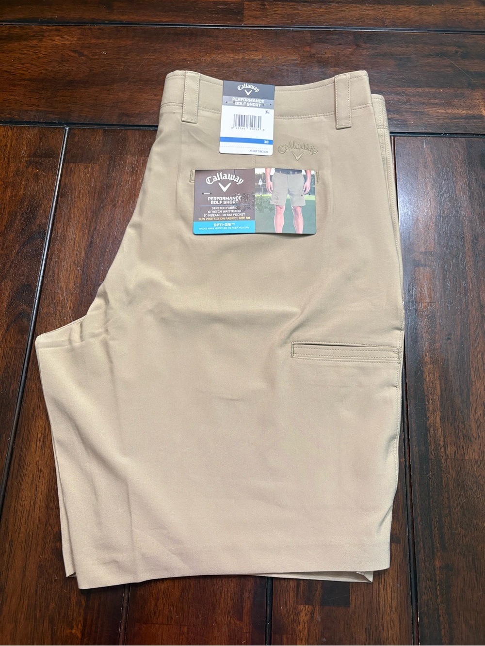 Callaway Golf Khaki Golf Shorts Size 38, Brand New with Tags!